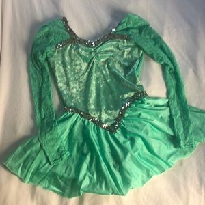 Mint Green dance leotard with skirt